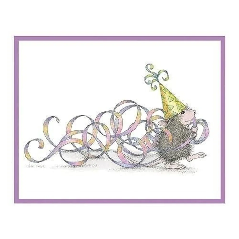 Spellbinders House-Mouse Designs Party Streamers Cling Rubber Stamps RSC-010 New